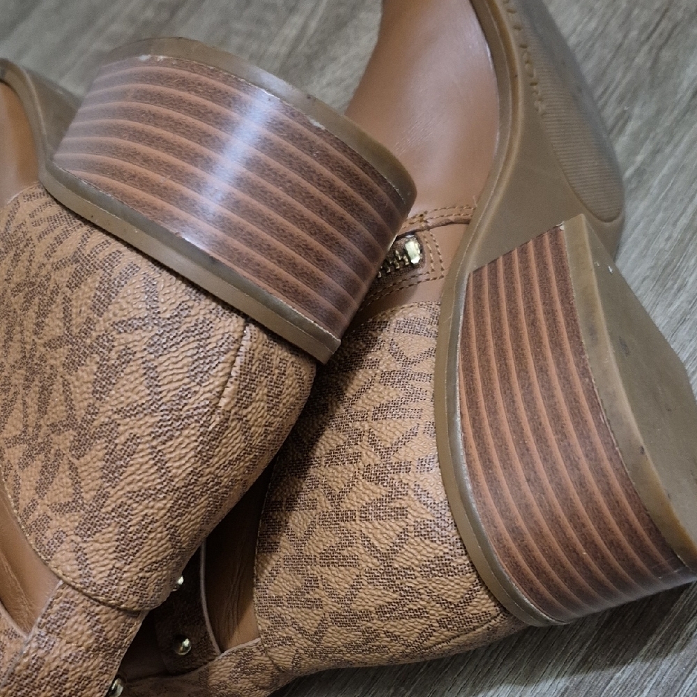 Michael Kors Tan Studded Ankle Boots - Picture 6 of 7